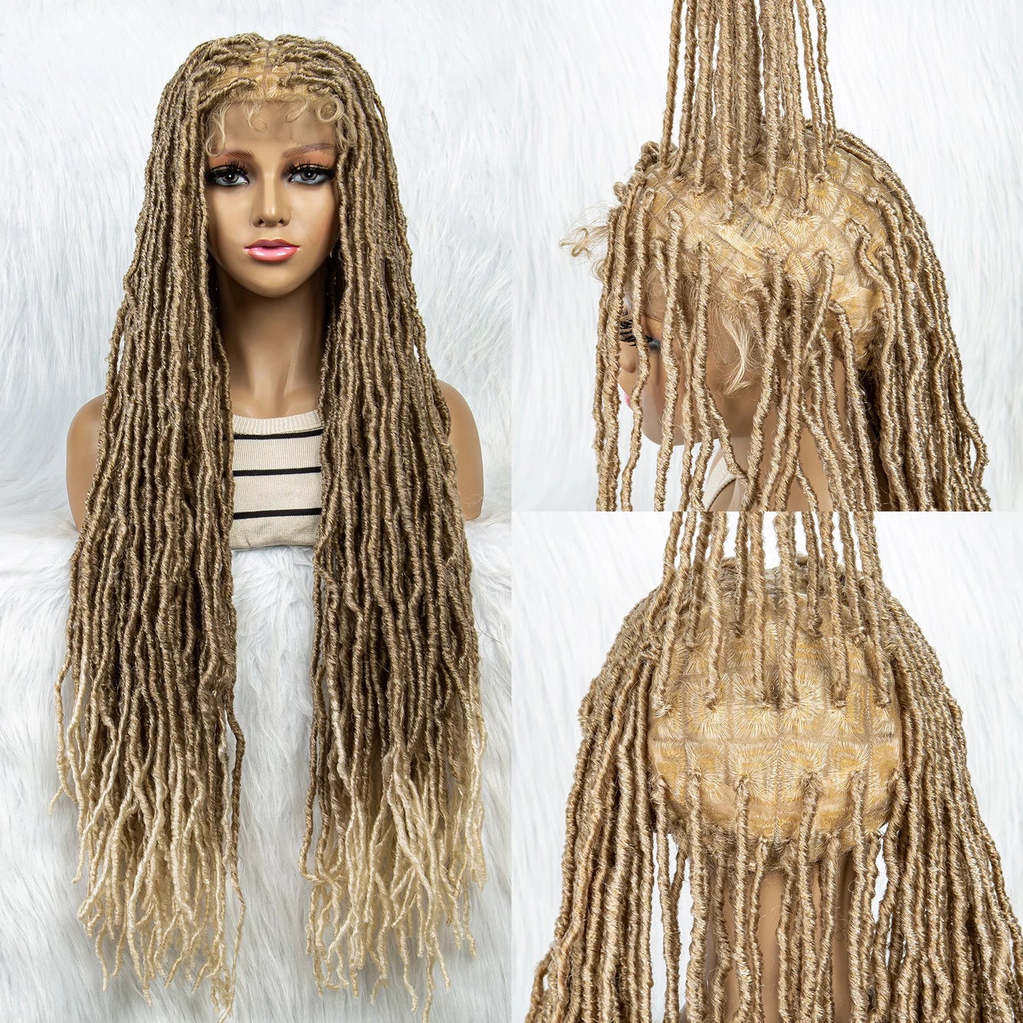 KIMA 36" Colorful Dreadlocks Braids Wig | Full Lace Front & Baby Hair Luxegan