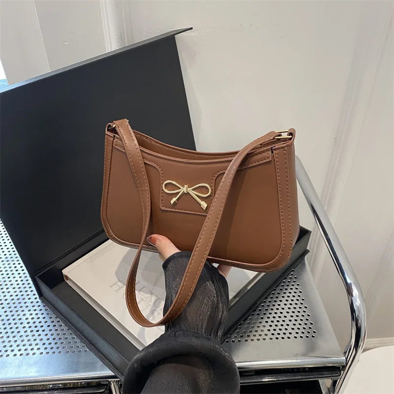 New Autumn/Winter Commuting Shoulder & Under-Arm Bag for Women | Korean Fashion Crossbody Handbag with Bow Decoration Luxegan