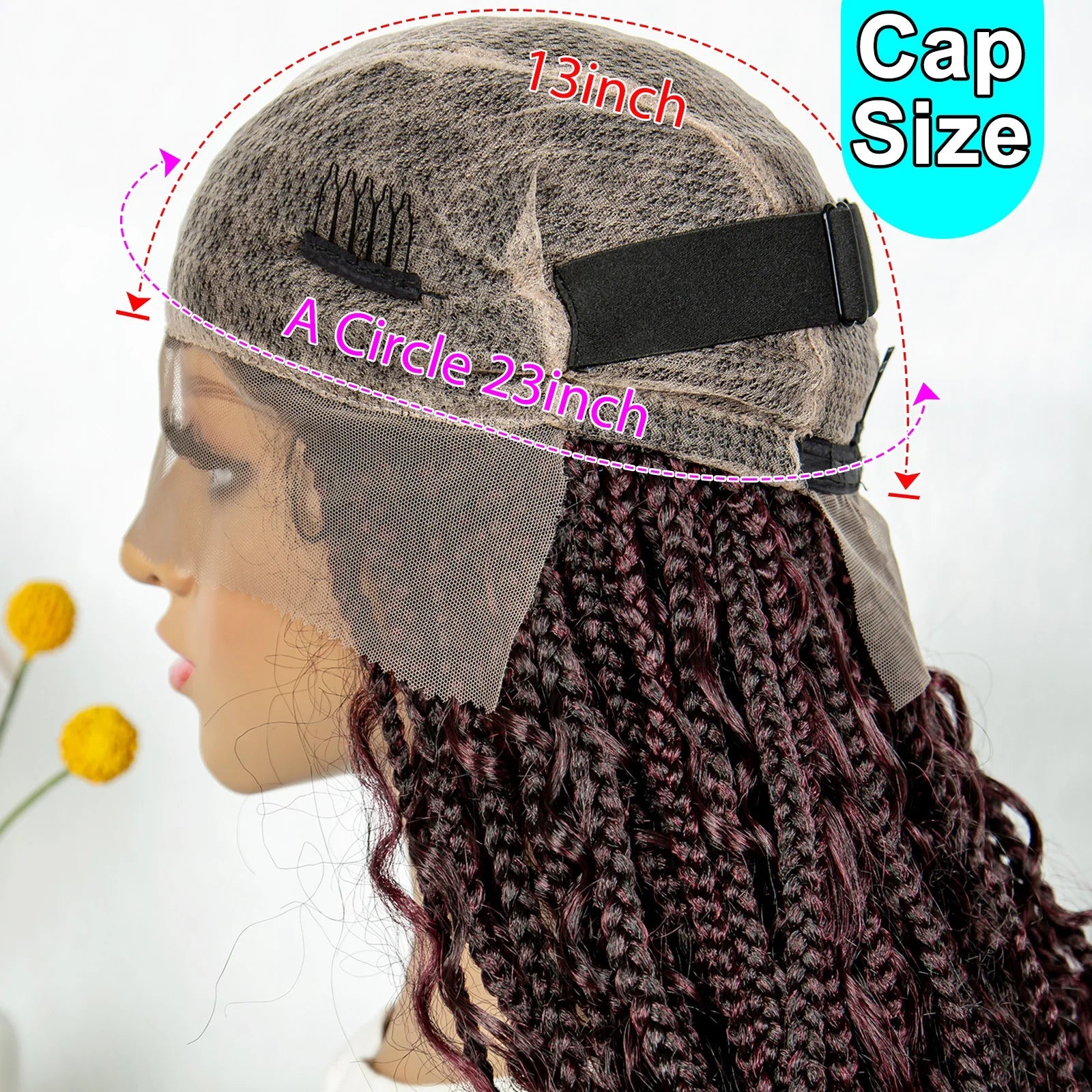 32" Natural Boho Knotless Braids Wig | HD Lace Front | Baby Hair | Synthetic Luxegan