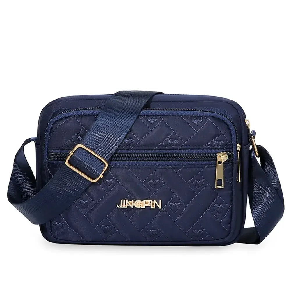 New Fashion Embroidery Shoulder Bag | Sophisticated Canvas Zipper Handbag | Elegant Square Crossbody Purse | "Dignified" Lightweight Tote for Versatile Daily Styling Luxegan