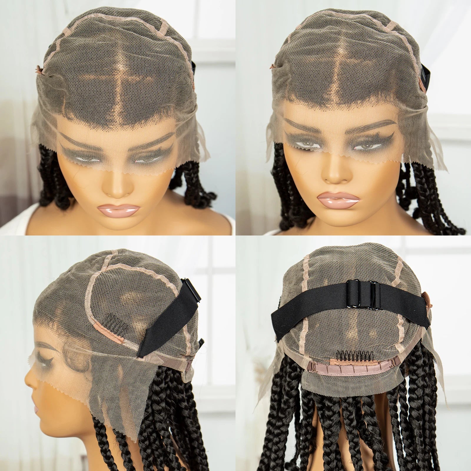 HD Full Lace Knotless Box Braids Wig with Curly Ends | Baby Hair Luxegan