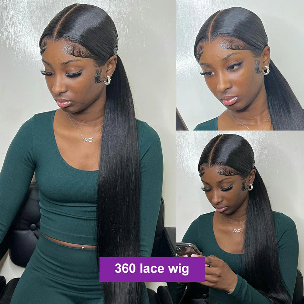 360 Lace Wig | Brazilian Bone Straight Hair | 13x6 & 13x4 Lace Frontal Wigs | 30-36 Inches