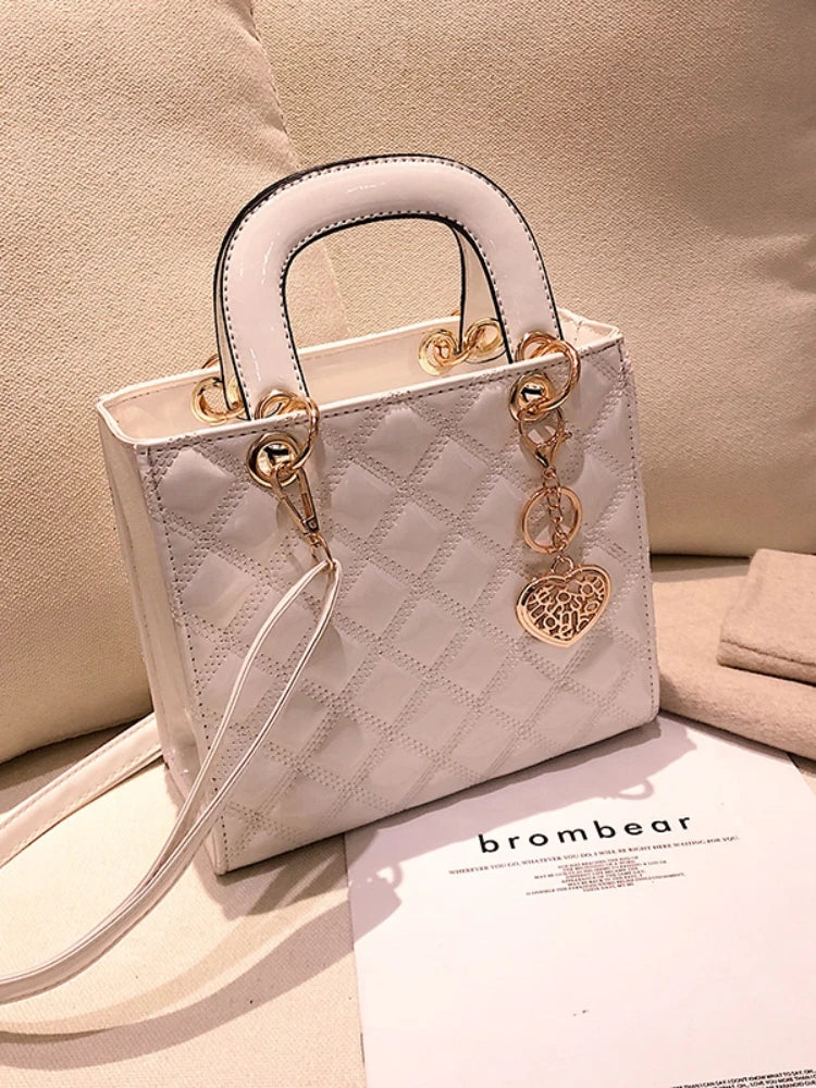 Bright Diamond Quilted Crossbody | Sequined PU Leather Handbag Luxegan