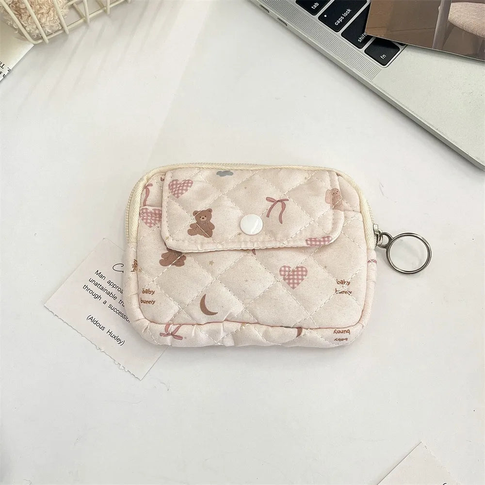 Kawaii Floral Coin Purse | Multifunctional Small Zipper Bag Luxegan
