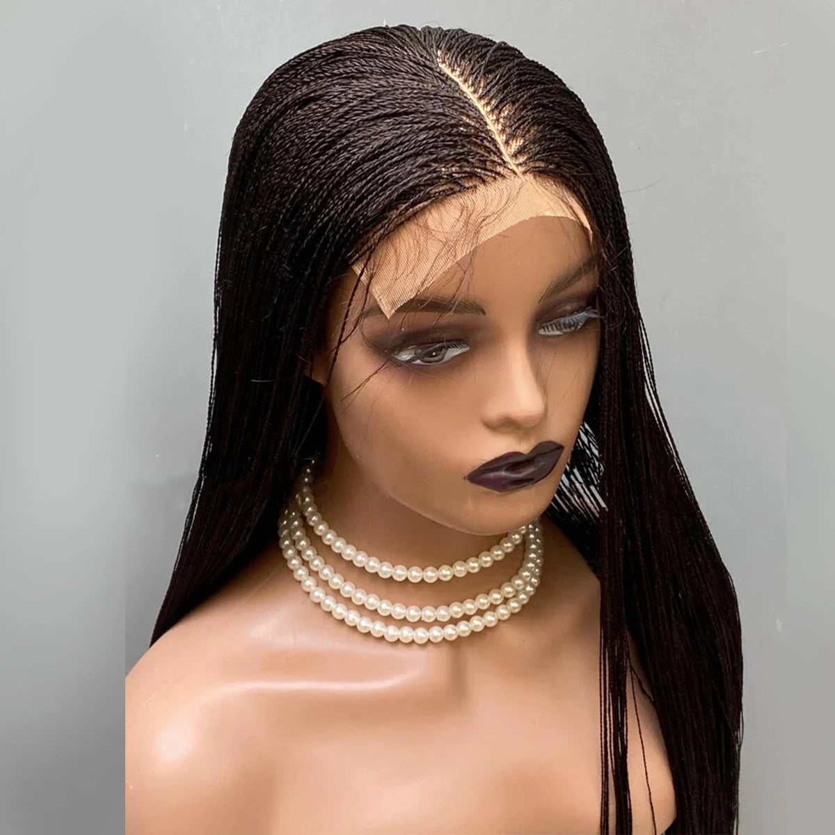 Glueless Micro Braid Wig | 13x4 Lace Frontal | Customizable Tiny Braids | For Black Women