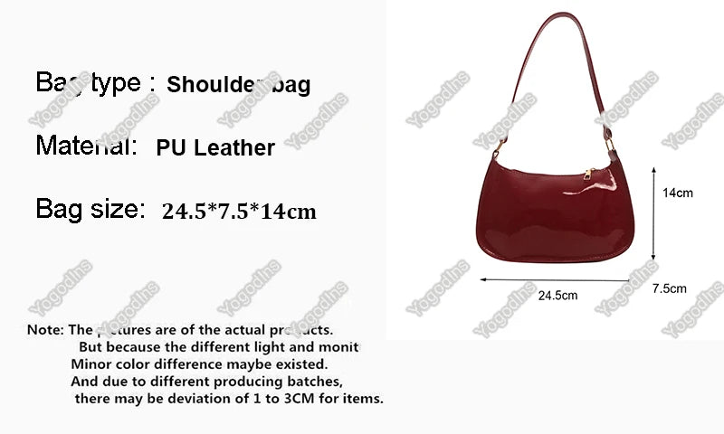 Women's Retro Solid Color PU Leather Shoulder Bag Handbag