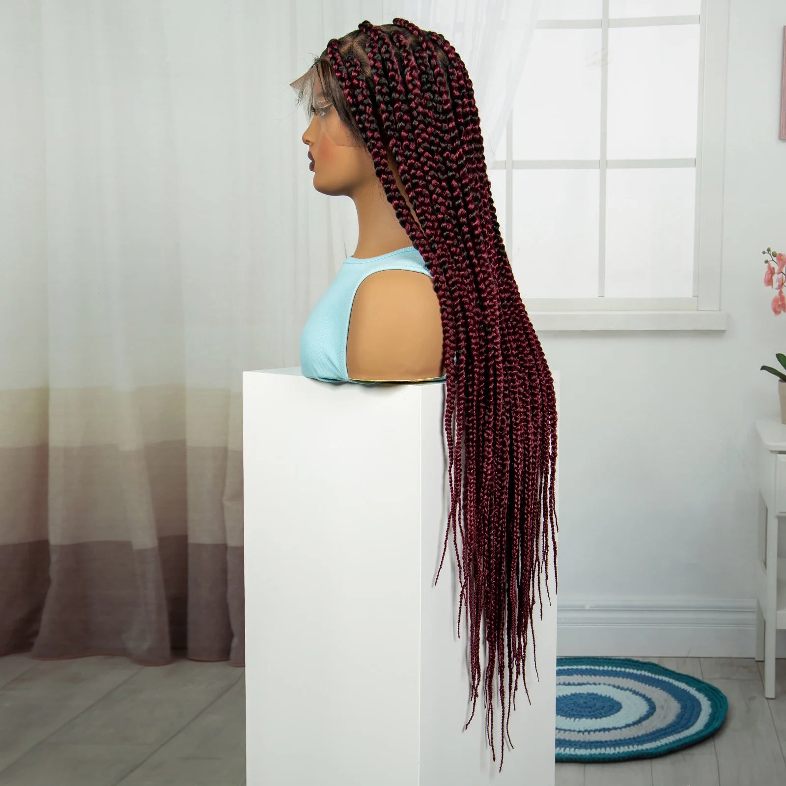 36" Knotless Box Braids Wig | Full Lace | Baby Hair | Natural Look Luxegan