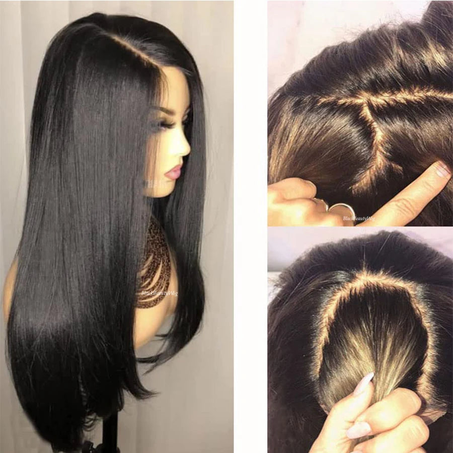 Natural Color 5x5 Silk Top Full Lace Wig | Silky Straight Peruvian Remy Human Hair (Pre-Plucked, Baby Hair) Luxegan