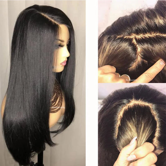 Natural Color 5x5 Silk Top Full Lace Wig | Silky Straight Peruvian Remy Human Hair (Pre-Plucked, Baby Hair) Luxegan