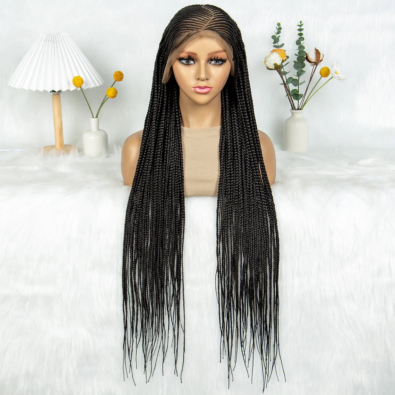 Fulani Cornrow Box Braids Wig | Full Lace Front | Baby Hair | KIMA Synthetic Luxegan