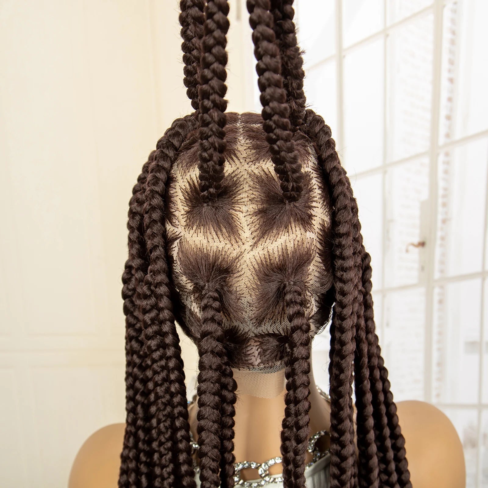 Jumbo Cornrow & Knotless Box Braids Wig | Full Lace | Baby Hair | Black Women Luxegan