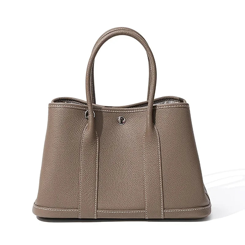 Minimalist Leather "Paper Bag" Organizer | Sophisticated High-End Portable Makeup Handbag | Elegant Solid Color Leather Tote for Women | Versatile Birthday & Anniversary Gift Crossbody Bag Luxegan