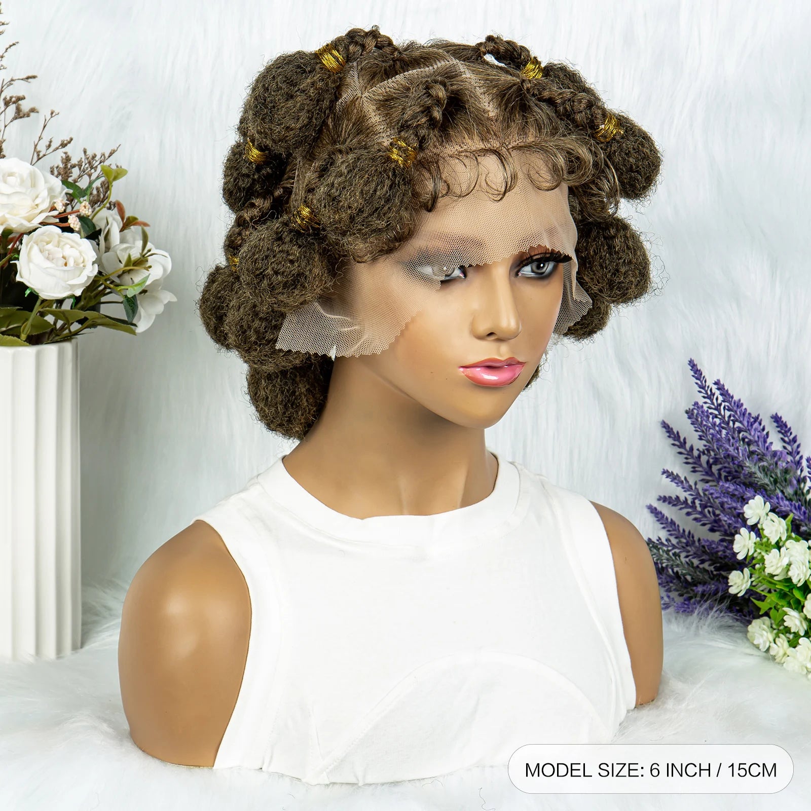 Stunning Burgundy #99J Handmade Bantu Knots Braided Wig - Full Lace, Baby Hair