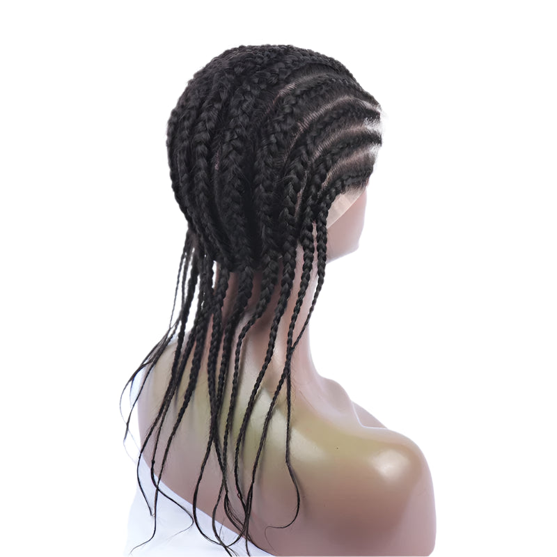 18-24" Box Braided Full Lace Human Hair Wig | Pre-Styled Braids | Transparent Lace | Vietnamese Remy Hair | 12A Grade