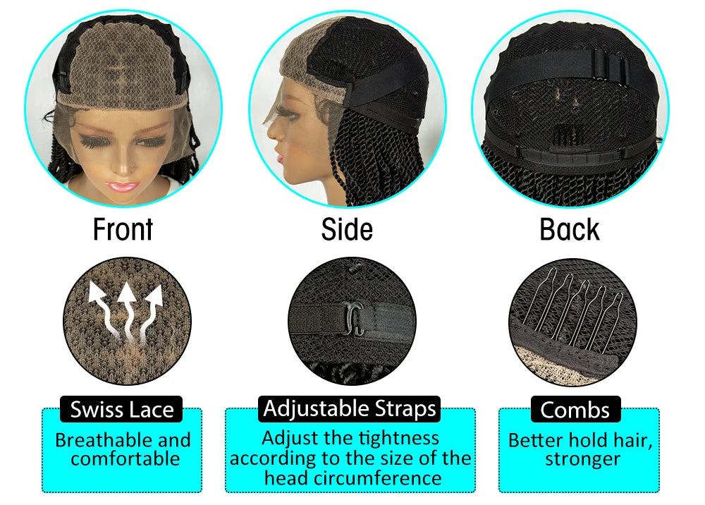 New HD Transparent Full Lace Braided Wig Luxegan