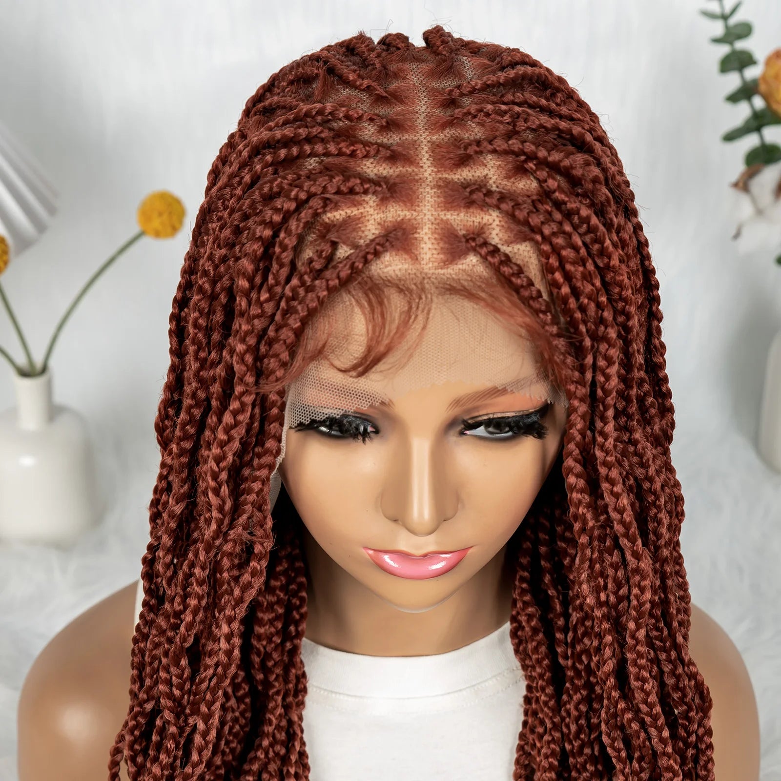 Crochet Box Braids Full Lace Wig with Pre-Plucked Hairline Luxegan