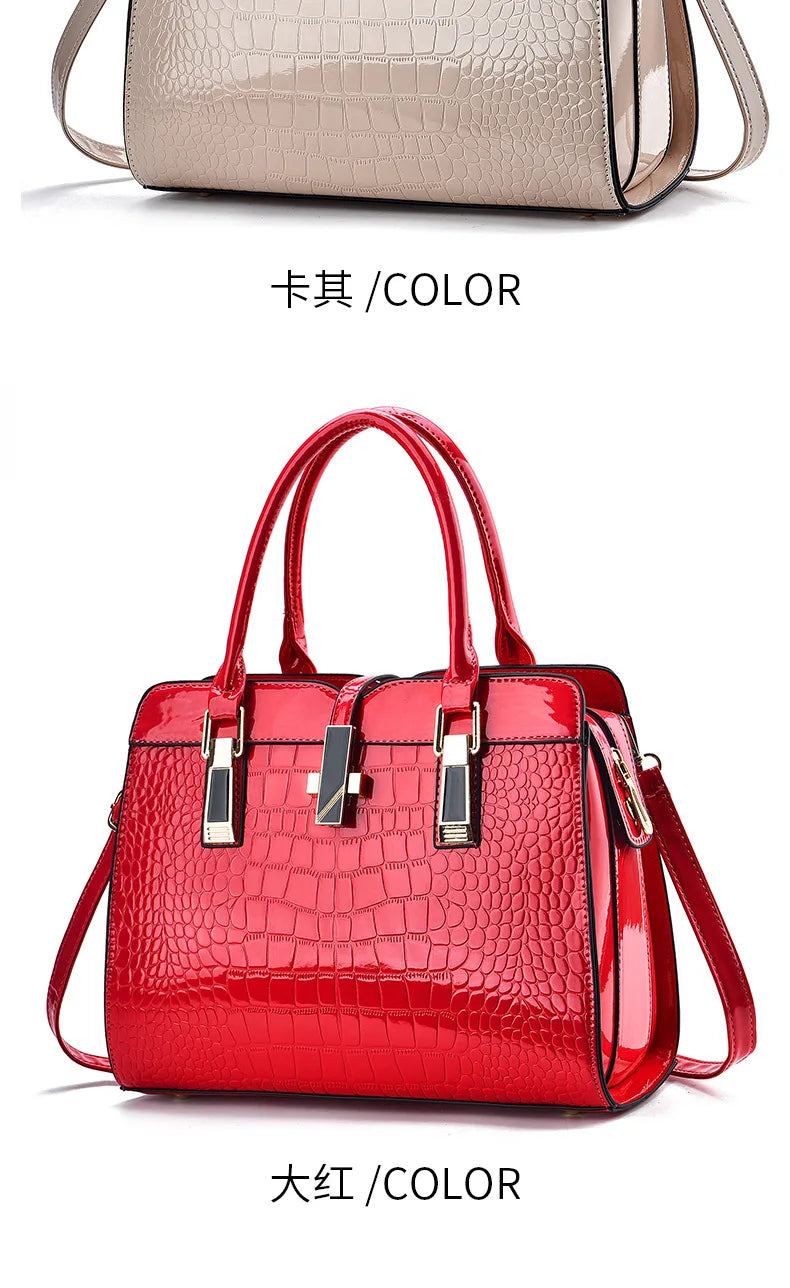 Luxury Brand Designer Women's Handbag | Large Capacity Single Shoulder Crossbody Bag & Crocodile Pattern Commuting Tote Luxegan