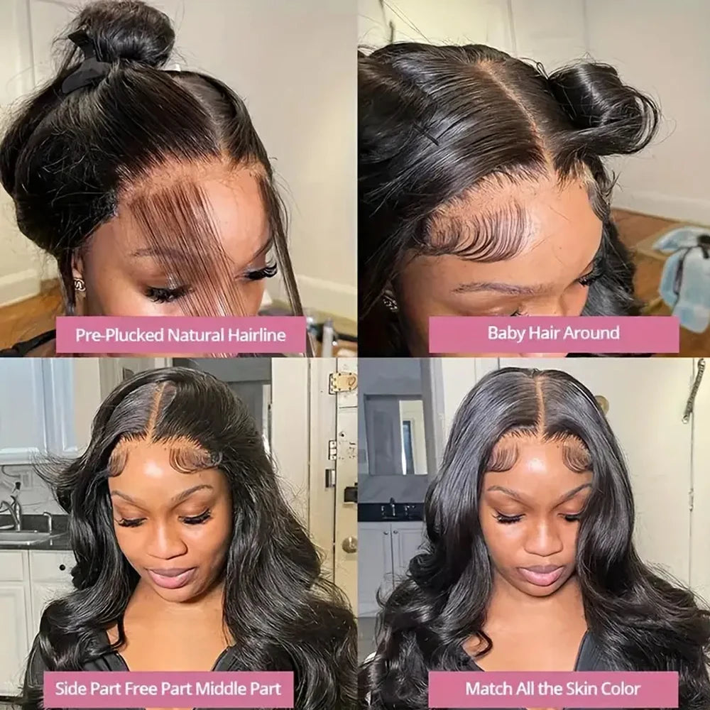360 Hidden Strap Body Wave HD Lace Wig | Sophisticated 250 Density 13x6 & 13x4 Frontal | Elegant "Brazilian Remy" 26+ Inch Length | "Dignified" Glueless Drawstring Human Hair for Radiant Versatile Styling Luxgan