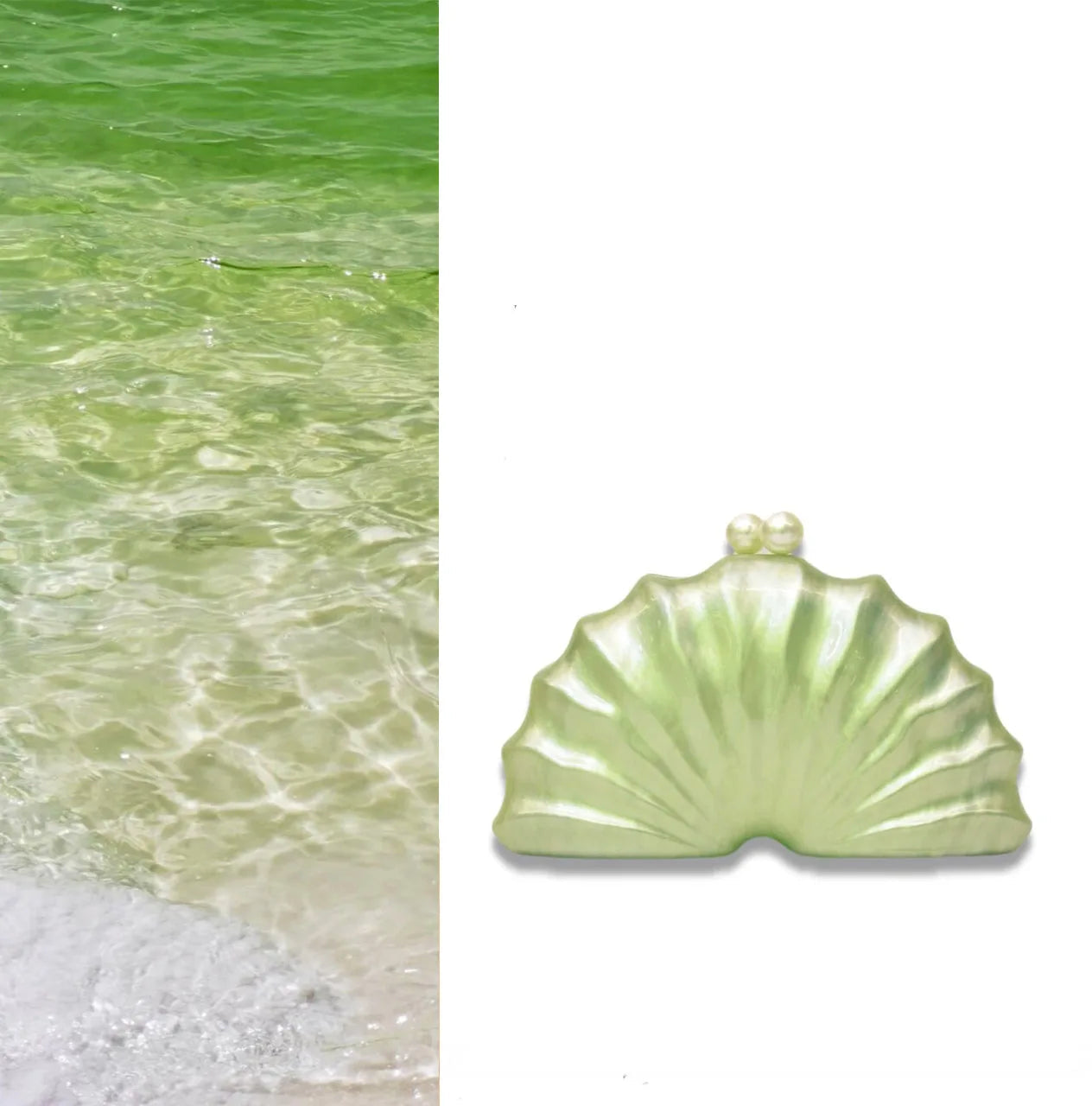 Acrylic Shell Clutch Bag | Designer Evening Party Handbag Luxegan