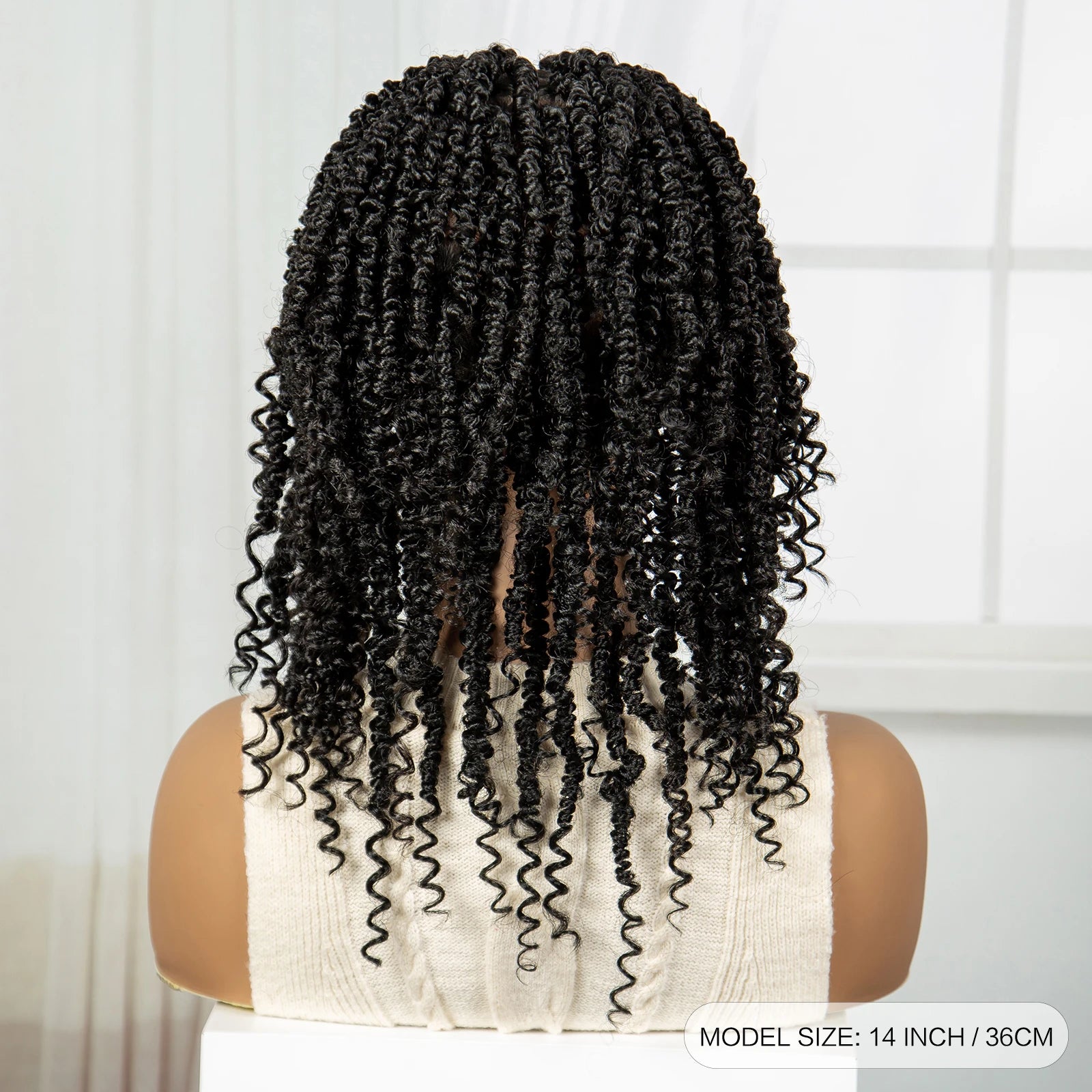 14" Full Lace Twisted Braids Wig with Baby Hair | Natural Looking Synthetic Lace Frontal Braided Wig for Black Women Luxegan