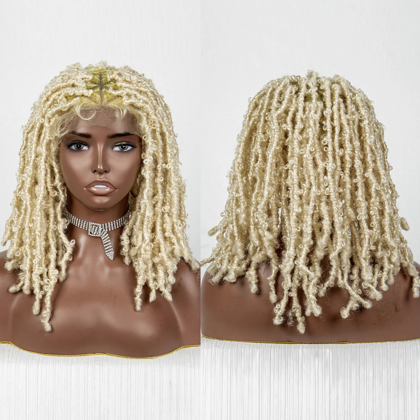 613 Blonde Butterfly Locs Braids Wig | Knotless Crochet | Full Lace Luxegan