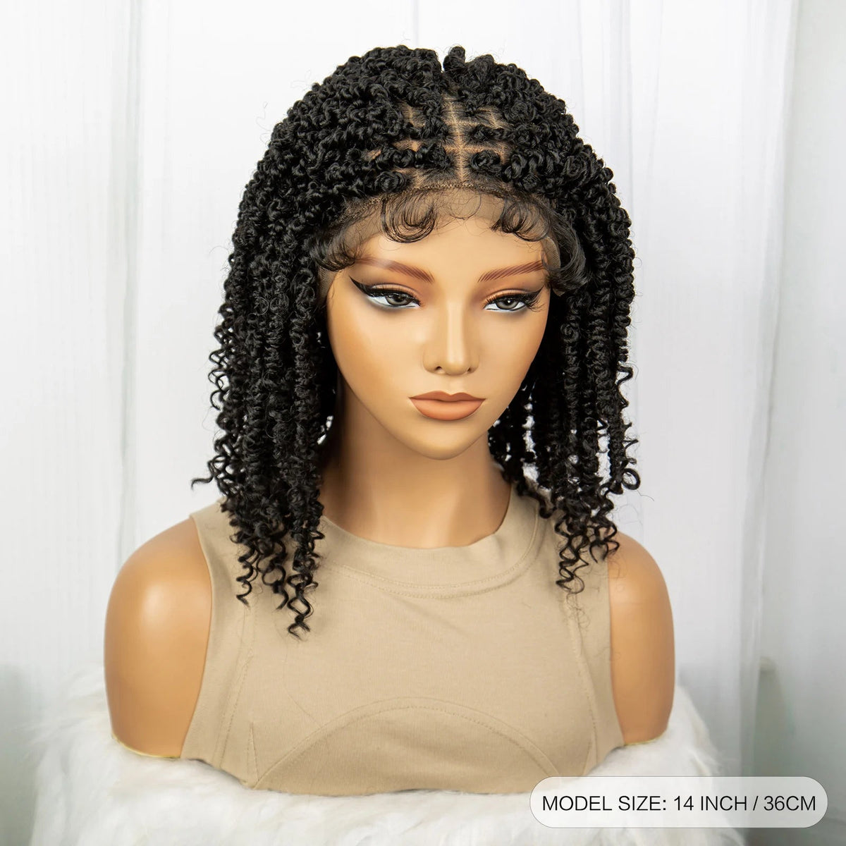 1B/27 Short Passion Twist Lace Front Wig | Knotless Braids | Baby Hair | Synthetic Twist Spring Wig Luxegan
