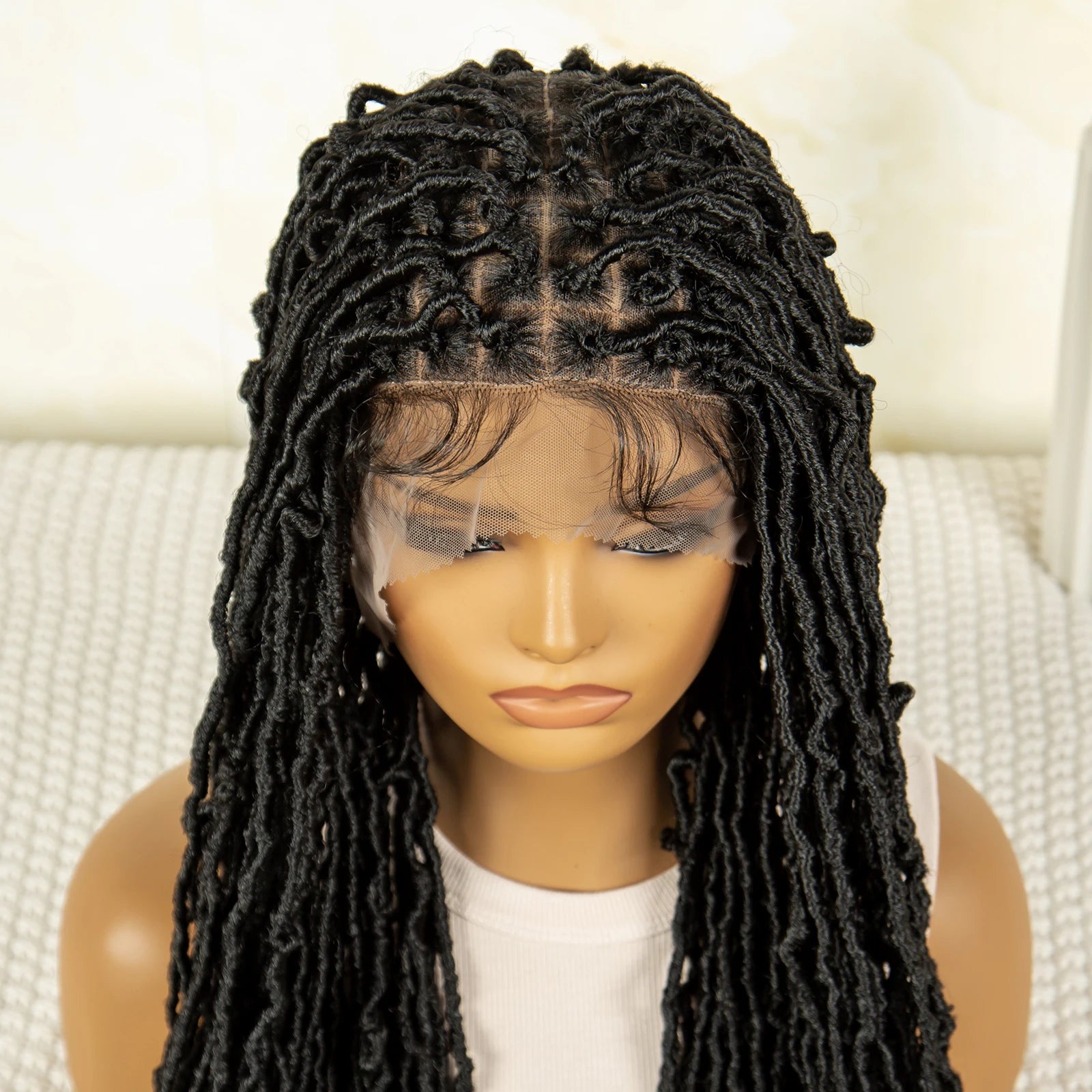 Red Box Braids Full Lace Wig | 36 Inches | Crochet Braids | Knotless | Kanekalon