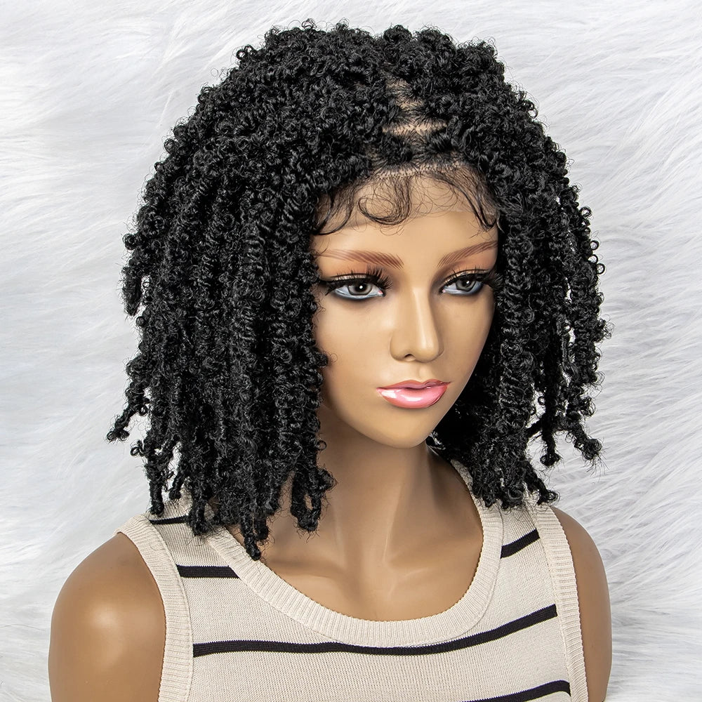 14 Inch Box Braids Wig | 9x6 Lace Frontal | Curly Ends