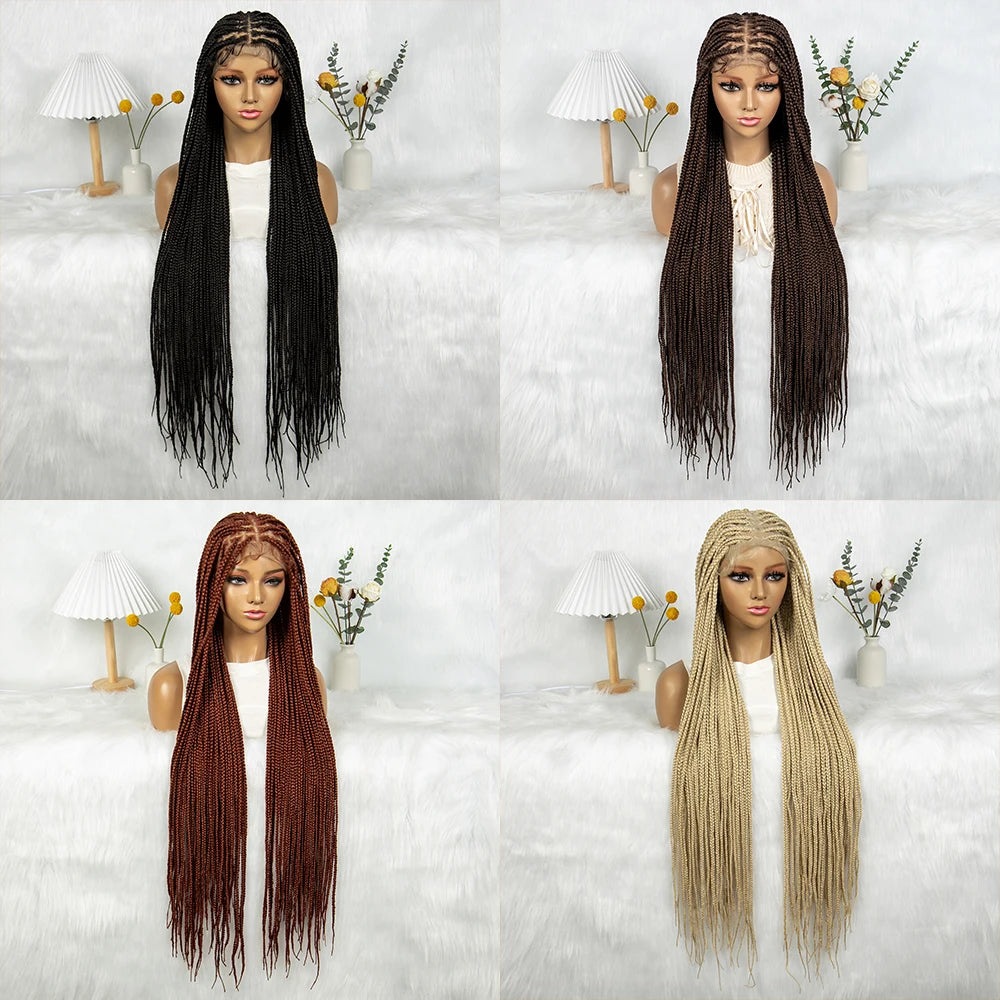 36" Twisted Box Braids Wig | Full Lace with Natural Hairline Luxegan
