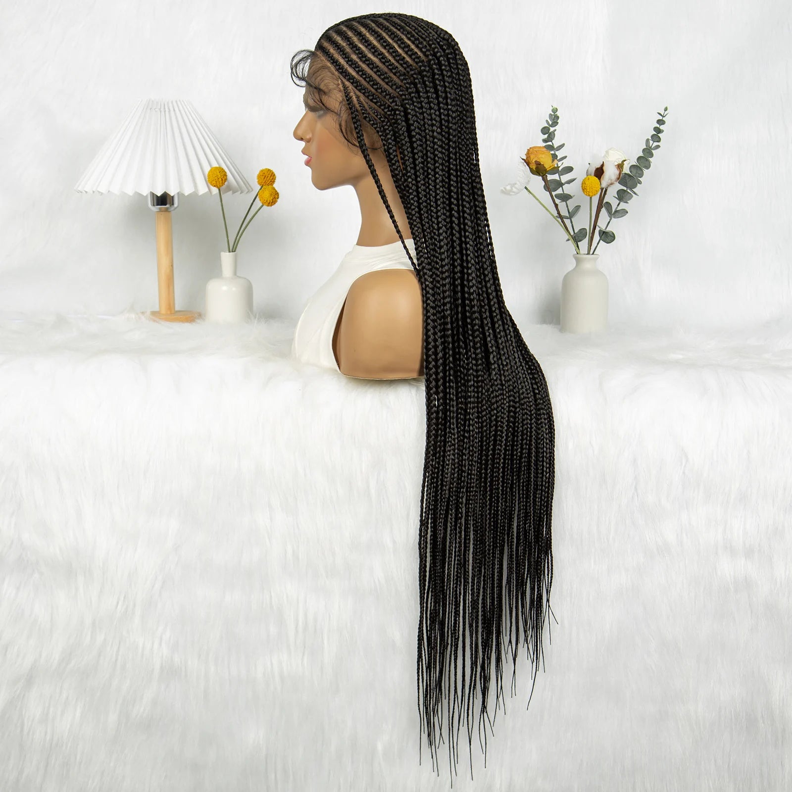 Long Black Twisted Dreadlocks Wig | Transparent Full Lace Front Luxegan