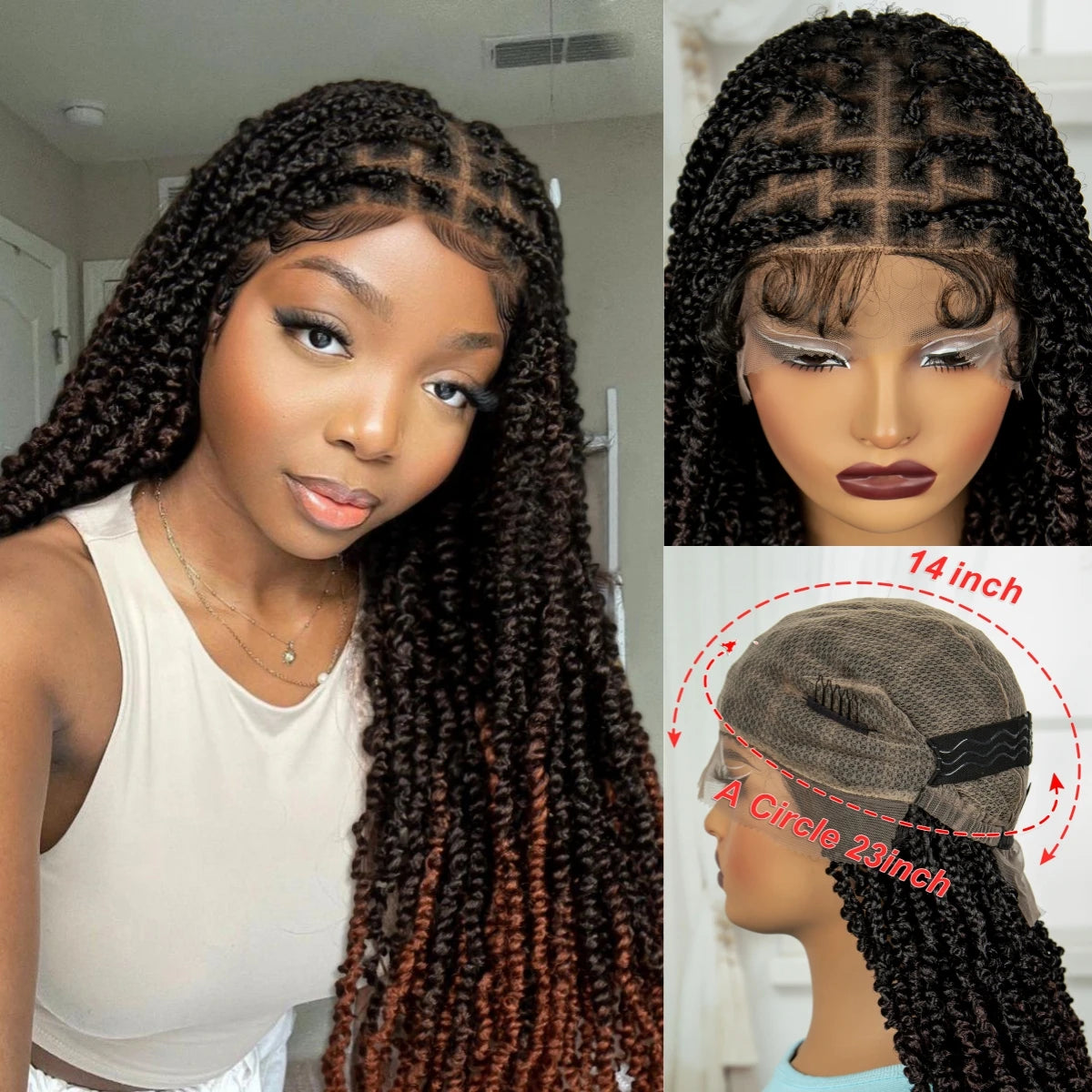 30" Twisted Braids Wig | HD Full Lace | Baby Hair | Long Braids Luxegan
