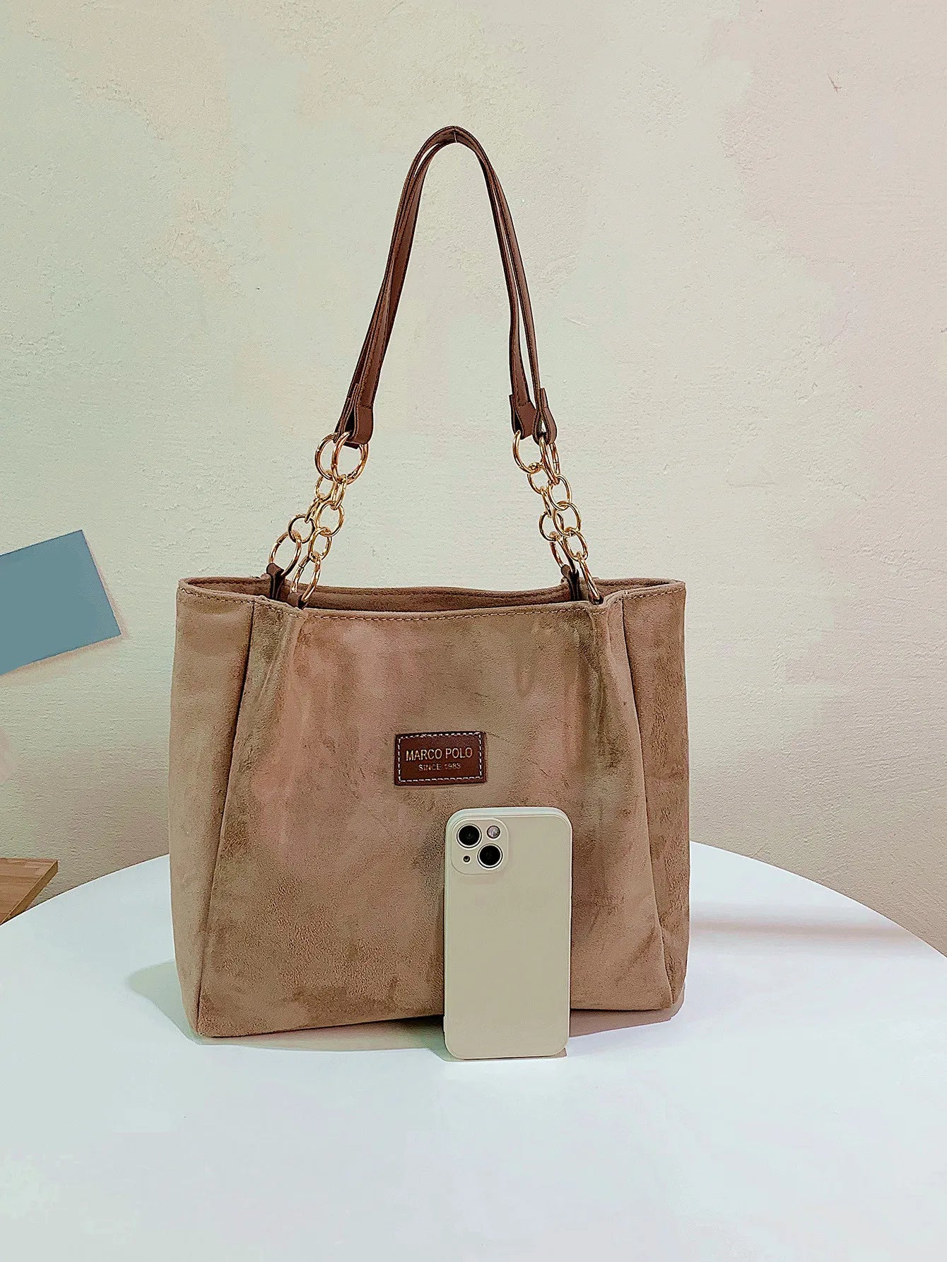 Large-Volume Suede Commuter Tote Bag | Stylish One-Shoulder Handbag