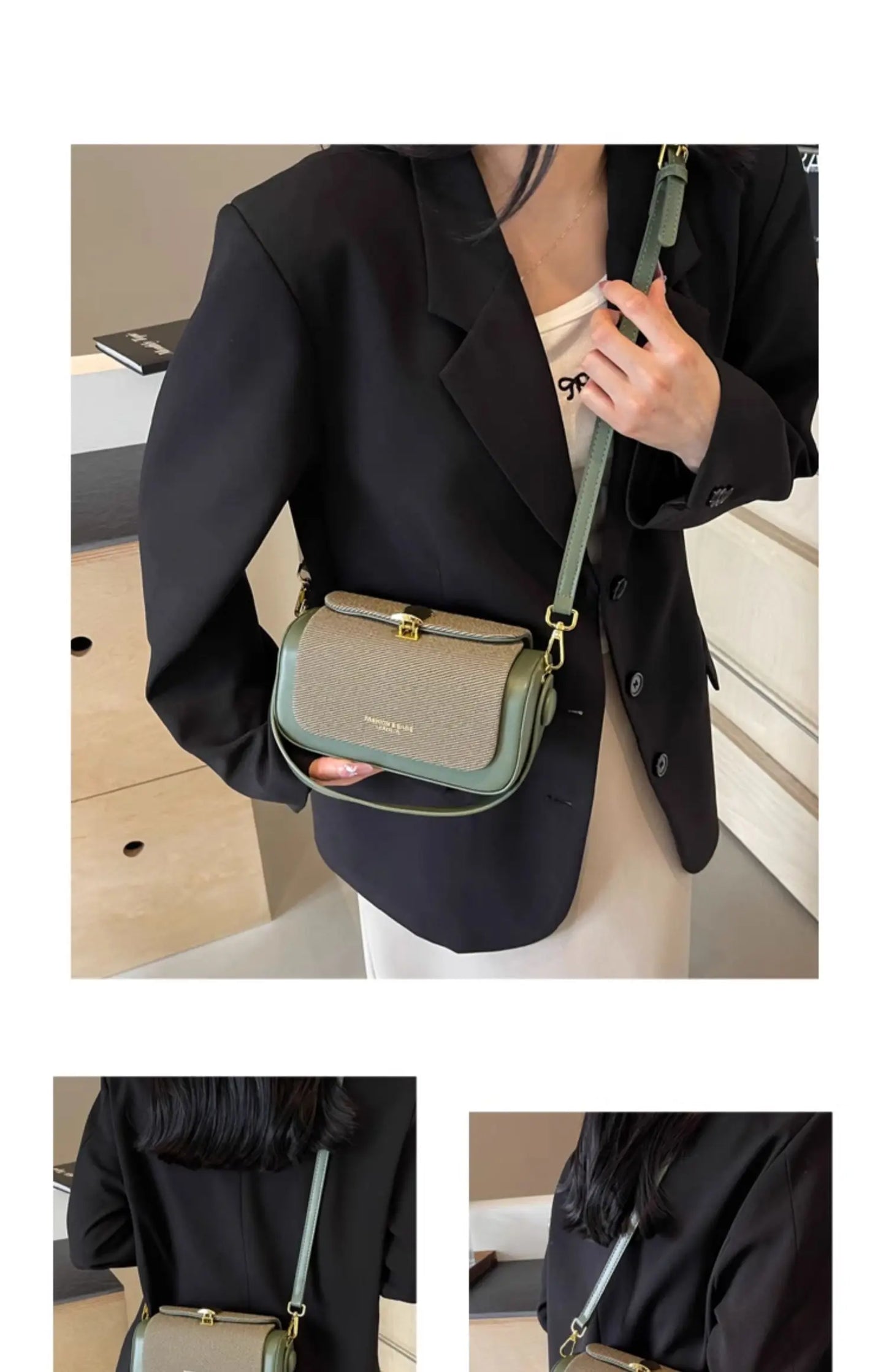 High-Grade Sense Women's Small Square Bags | Trendy Classic PU Leather Lady Commuter Shoulder Bag & Short Handle Handbags Luxegan