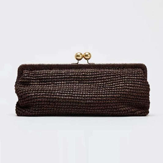 Vintage Shell Straw Shoulder Bag | Sophisticated "Paper Woven" Silhouette | Spring & Summer Versatile Crossbody Bag | "Dignified" High-Performance Single-Strap Essential for Radiant Versatile Styling Luxegan
