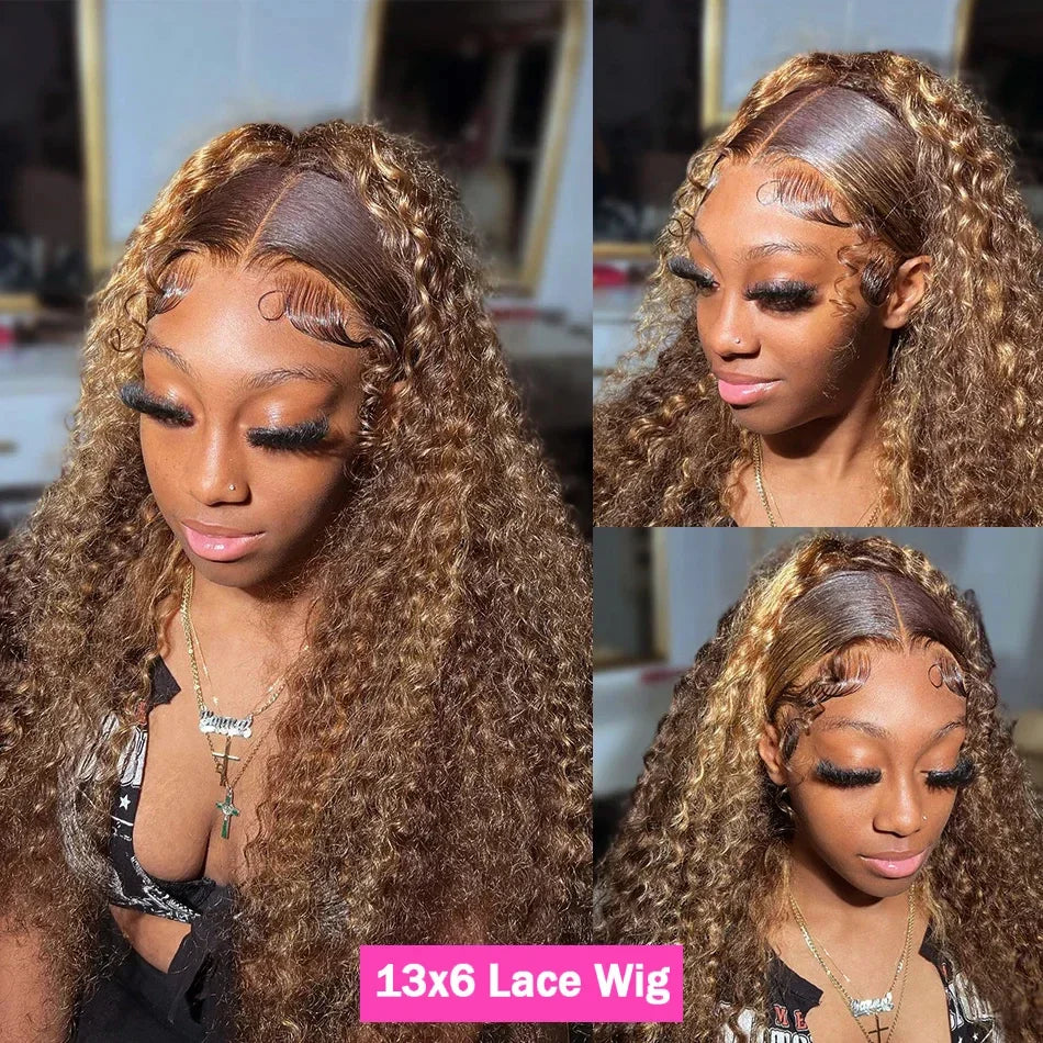 HD Transparent Highlight Deep Wave Lace Front Wig | Honey Blonde Brazilian Remy Hair