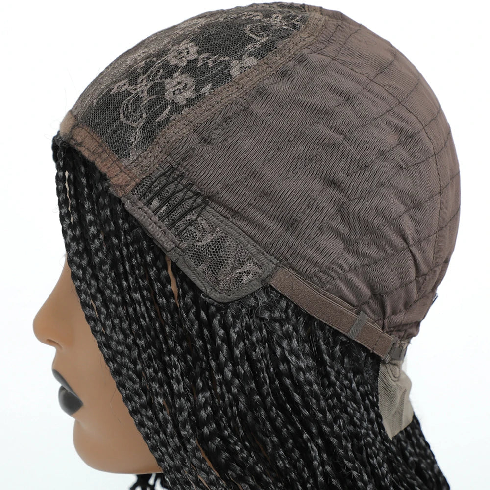 26" Ombre Box Braids Wig | Knotless | Crochet | 1B, 27, 30, Gray | Handmade Luxegan