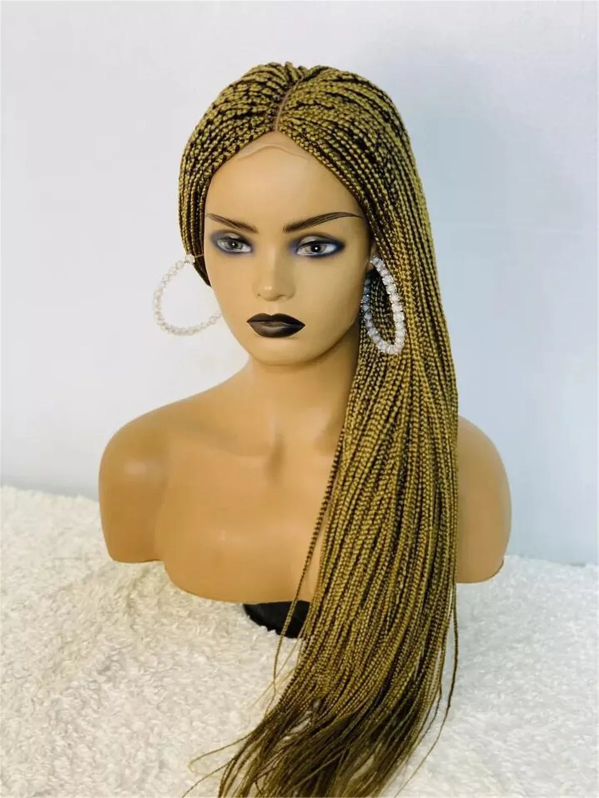 Ombre Chocolate Brown Box Braids Wig | Full Lace | Kanekalon Braids | Black Women