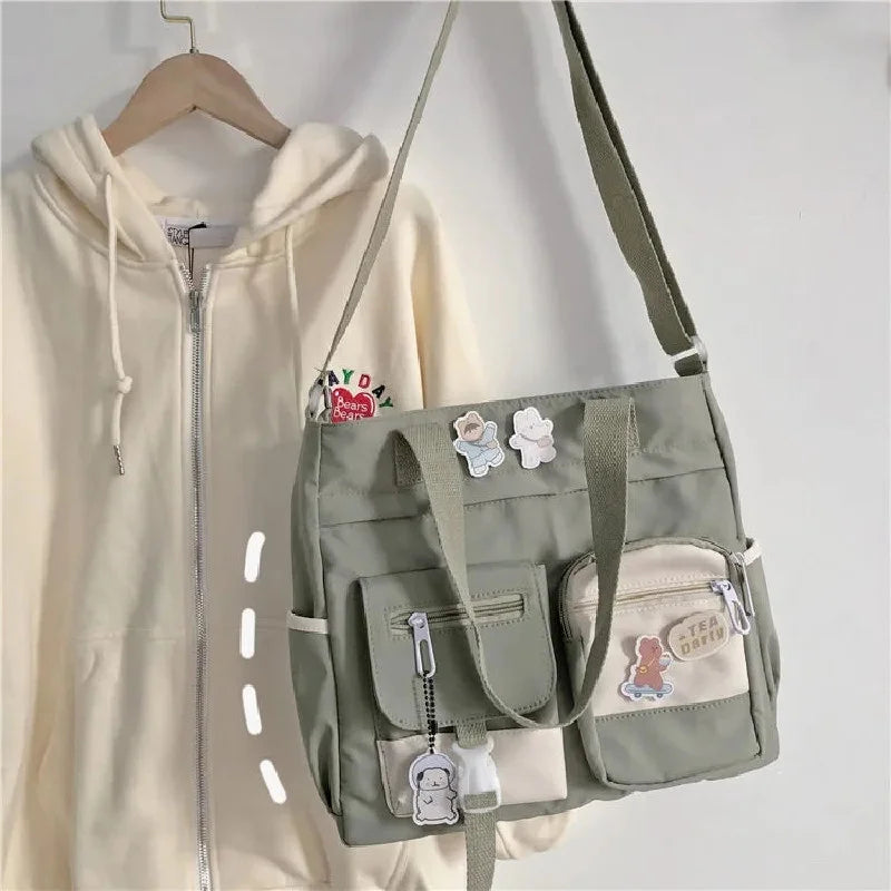 Waterproof Nylon Canvas Crossbody Tote | Casual Shoulder Messenger Bag Luxegan