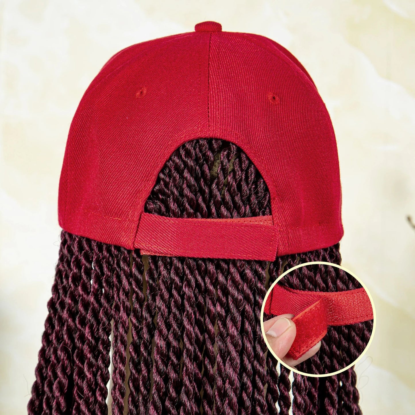 Synthetic Long Twists Braids Extension With Adjustable Cap Fashionable Machine Made Crochet Braided Extension Cap Wig For Women Luxegan