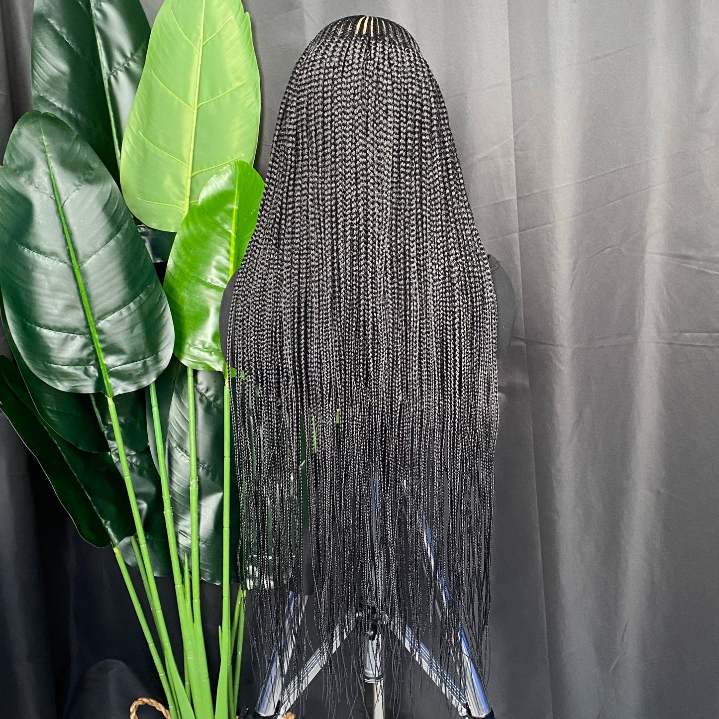 36" Cornrow Box Braided Lace Front Wig | 13x6 | Baby Hair | Synthetic Braids for Women Luxegan