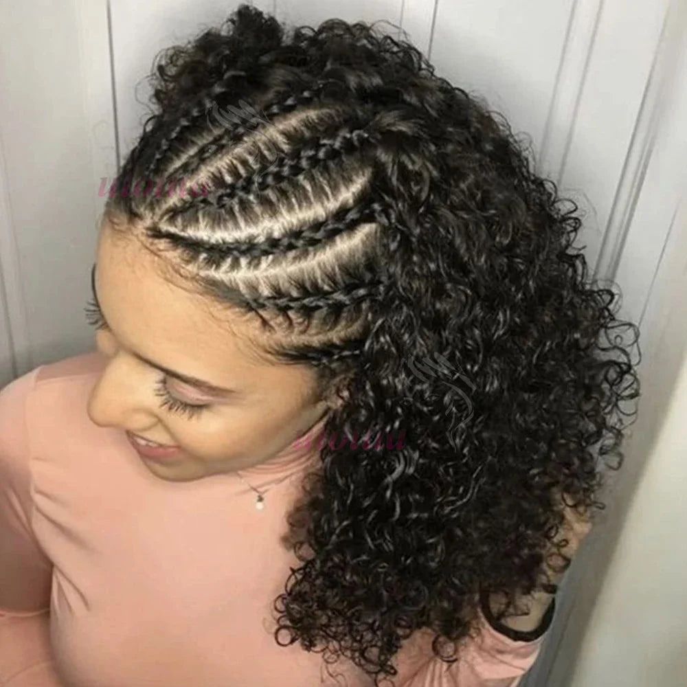 Kinky Curly Braided Bun Wig | 13x4 Lace Front | Human Hair | Remy | 210 Density Luxegan