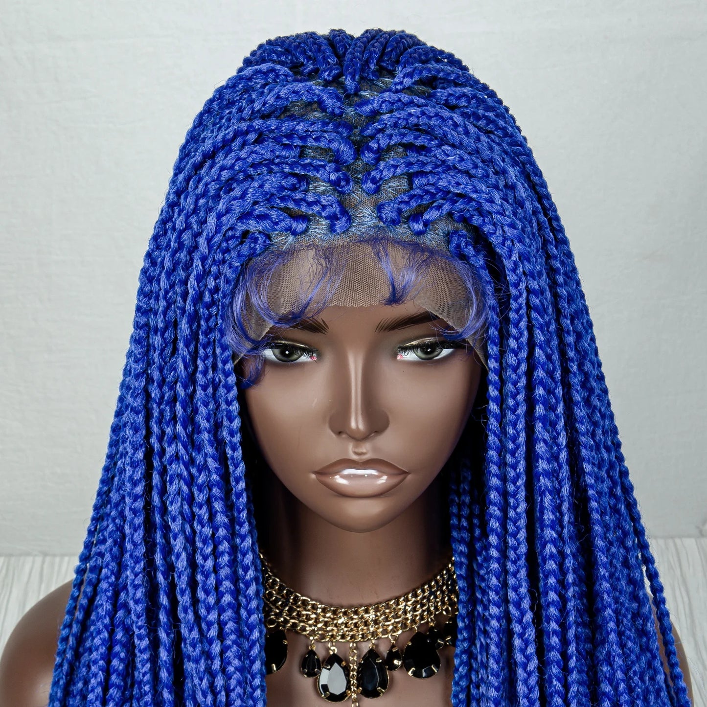 36" Pink & 613 Blonde Braided Wig | Water Wave Ends | Lace Front | Baby Hair Luxegan