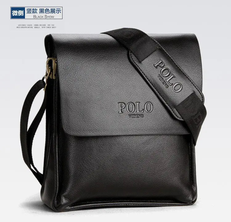 New Men’s Vertical Business Shoulder Bag | Premium TPU Waterproof Crossbody Satchel | Sophisticated POLO Style Document Bag | Professional Casual Messenger for Work & Travel Luxegan