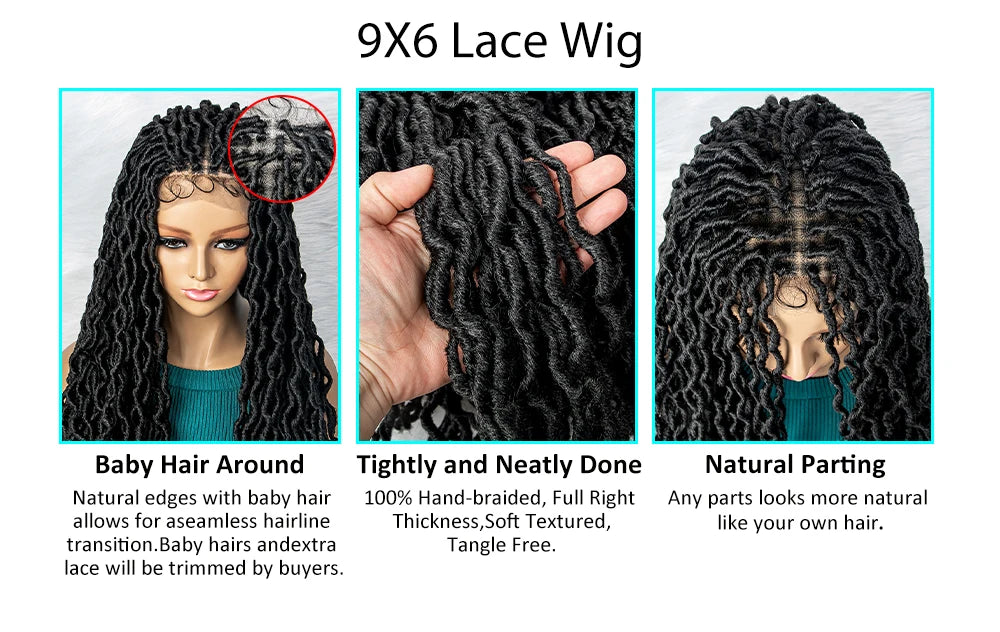 HD Transparent Lace Braided Wig with Lambswool Curls Luxegan