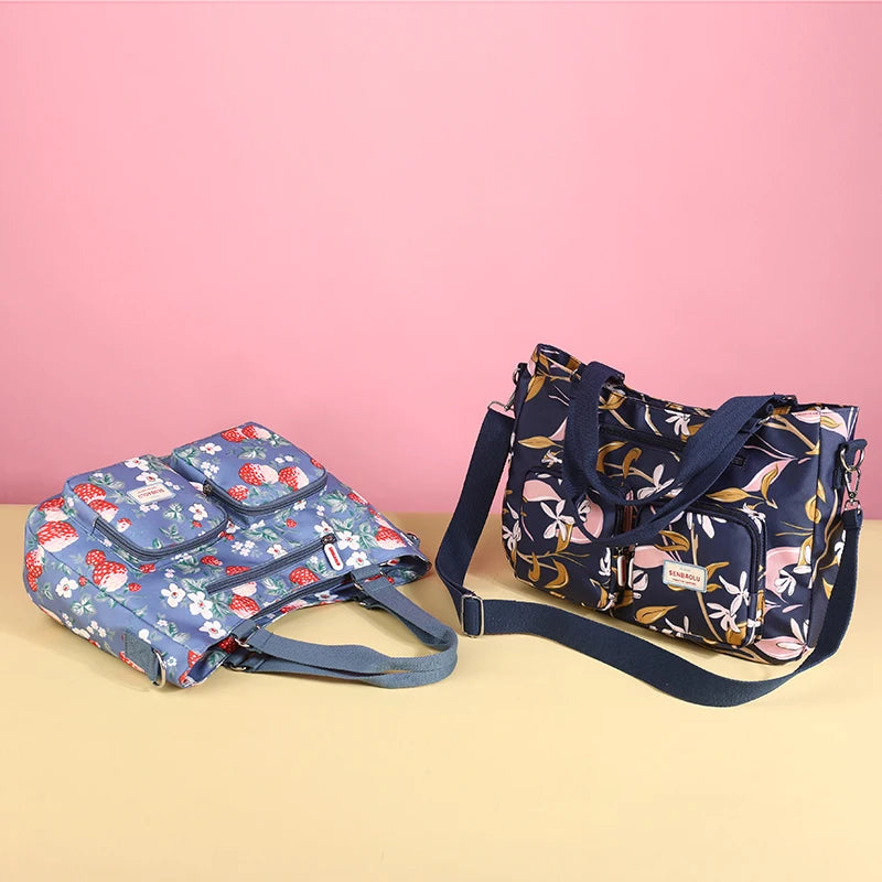 Fashion Floral Pattern Large Capacity Women Handbag | High Quality Fabric Casual Tote & Multi-pocket Shoulder Bag (SAC) Luxegan