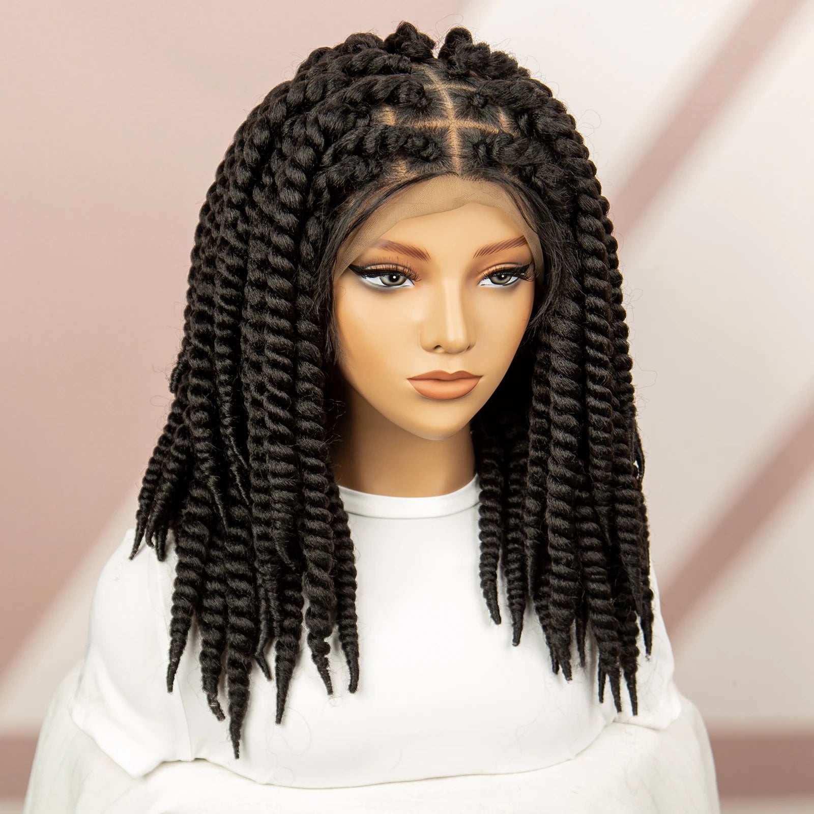 Twisted Braided Wig | Bob Twist Crochet Wig | Full Lace Braided Wig for Black Women | Kanekalon Hair