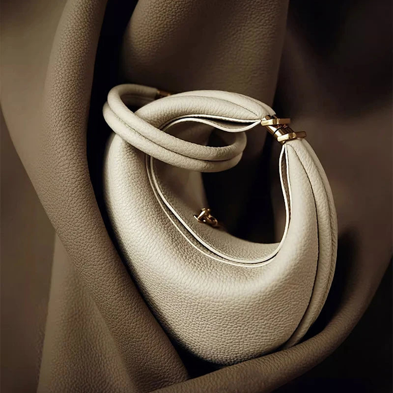 High-end Moon Bag | Light Luxury Leather Versatile Handbag & Messenger Bag Luxegan