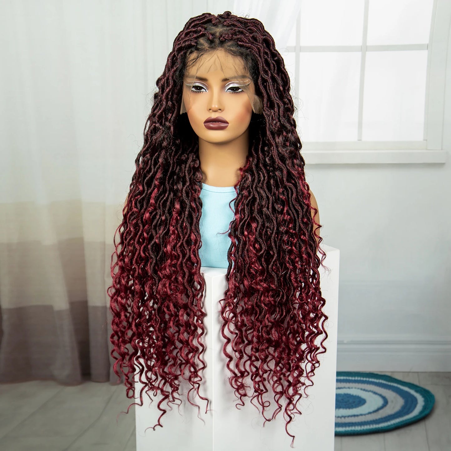 36" Long Braided Wig | Full Lace | Baby Hair | Daily Wear Luxegan