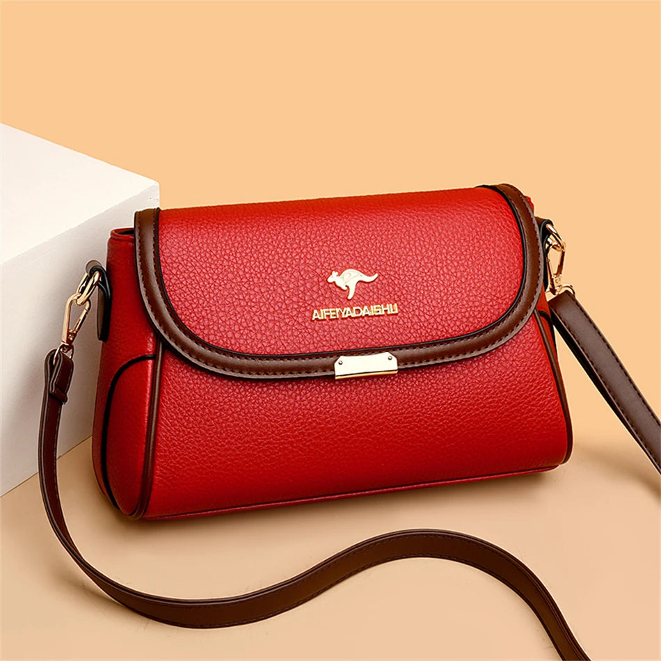 Solid Color High-Quality Leather Small Shoulder Bags | New Messenger Bags with Strap & Designer Crossbody Bag (Sac à Main) Luxegan