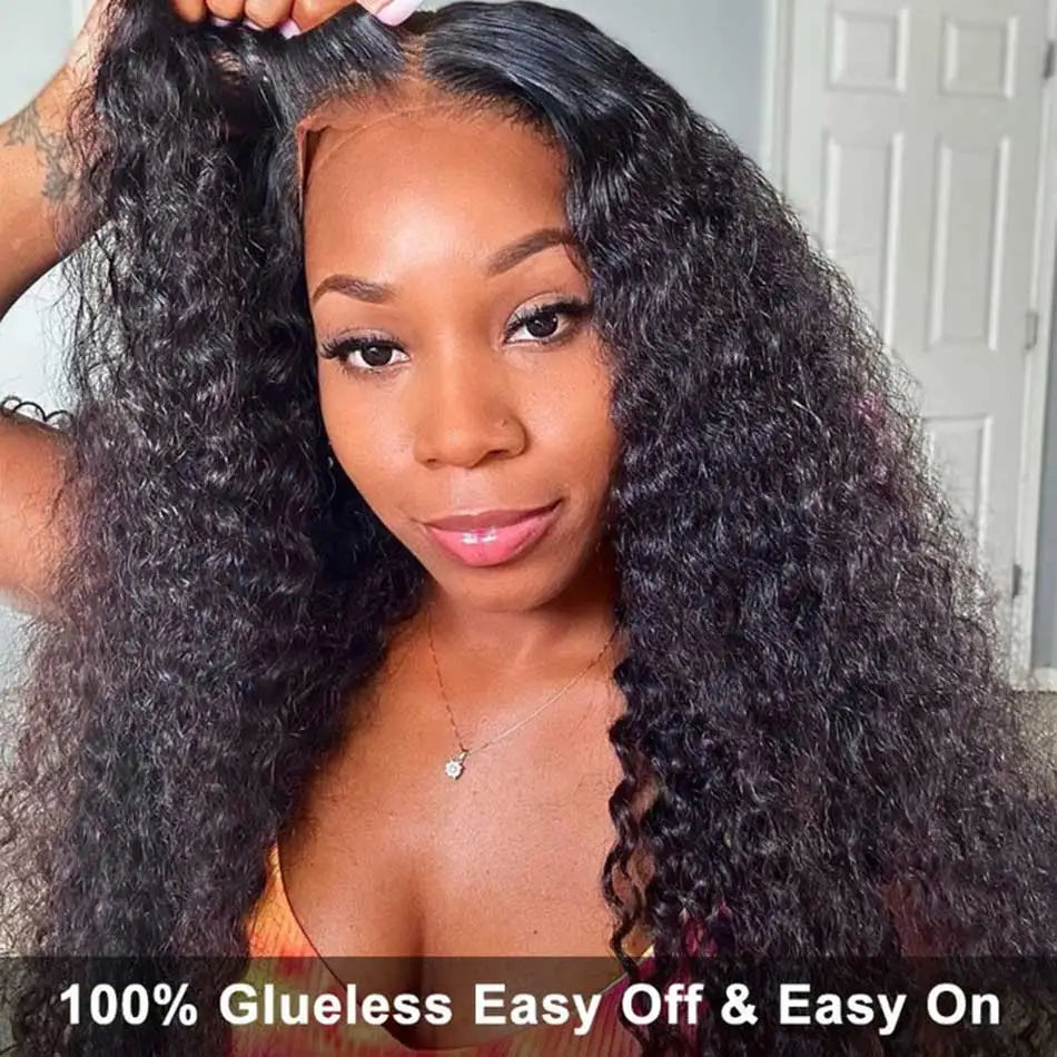 Glueless | Human Hair | Ready To Wear | Bleached Knots | Pre Cut | HD Transparent Lace | Jerry Curly | Peruvian Hair | Remy HairWigs Luxegan